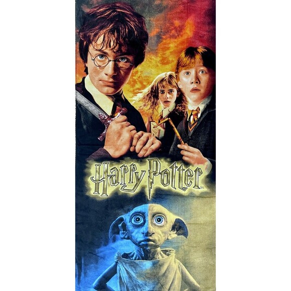 Harry Potter Beach Bath Towel Cast Ron Hermione Dobby Towel 28x58 100%Cotton XL - Picture 1 of 9